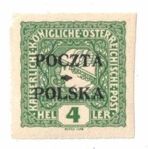 Estampilla verde Polonia 1918 4H SG N 51 MLH - Imagen 1 de 1