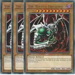 Yugioh The Wicked Dreadroot - KICO-EN060 - Rare 1st Edition Mint/NM Playset X3 - Picture 1 of 3