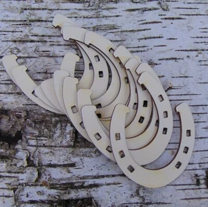 10 Herraduras 8cm de Madera Amuleto de la Suerte Regalo para Cualquier Ocasión Decoración Piezas de Dispersión - Imagen 1 de 2