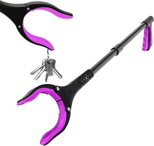 Grabber Reacher Tool - Long 32 Inch (Pink) Aluminum Foldable Pick Up Pink - Picture 1 of 3