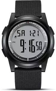Mens Digital Watch Ultra Thin Minimalist Sports Waterproof Outdoor LED Screen La - Picture 1 of 8