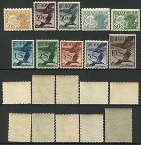 Austria 1925 Pajaro y Avión - 10 sellos / Final serie **/MNH 22/31 - Bild 1 von 1