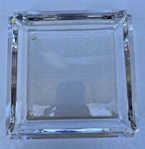 Tiffany & Co Crystal Glass Square Ashtray Trinket Tray Damage - Picture 1 of 13