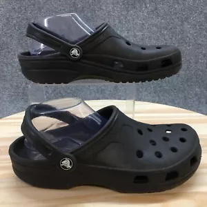 Crocs Shoes Mens 8-9 Womens 10-11 Mule Clogs Flats Comfort Black Rubber Slip On - Picture 1 of 16
