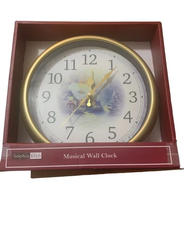 Christmas Musical Wall Clock Plays Many Holiday Songs Every Hour Cover