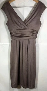 Lela Rose Short Dress Brown Shimmery Pockets Sz 4 - Picture 1 of 9