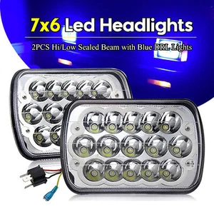 2x LED Headlights 5x7 7x6 Hi/Low Beam For Wrangler YJ XJ Cherokee Truck Van - Bild 1 von 9