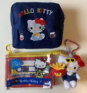 Sanrio Character Hello Kitty Mini Cosmetic Bag Coin wallet Key Chain Set - Picture 1 of 5