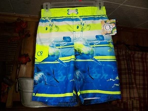 OCEAN PACIFIC BOYS SWIMMING TRUNKS SHARK DESIGN SIZE XS 4-5 KIDS BEACH APPAREL - Picture 1 of 1