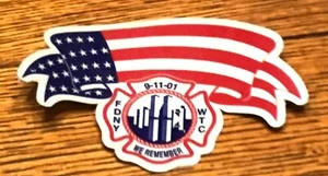 9/11 FDNY Flag Sticker 5"w - Picture 1 of 1