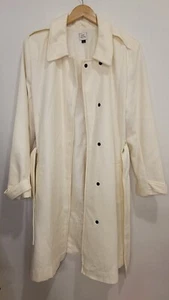 Old Navy Trenchcoat Full Length Overcoat XL Peacot Damen Gürtel Elfenbein Neu ohne Etikett - Bild 1 von 13