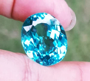 16x13.5mm. OVAL NEON BLUISH GREEN PARAIBA TOURMALINE TOP COLOR GEMs_16.45cts - Picture 1 of 9