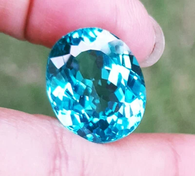 16x13,5mm. OVALADO NEÓN VERDE AZULADO PARAIBA TURMALINA TOP COLOR GEMAS_16.45cts Foto 1 de 4