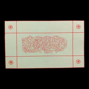 Welcome Sign Redwork Embroidery Pattern - 27x16 Wall Hanging Floral Vines Birds - Picture 1 of 3