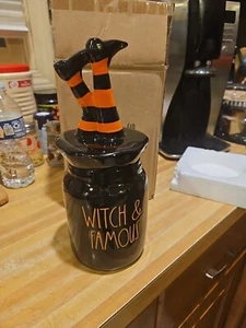 rae dunn halloween Cookie Jar "Witch & Famous" - Picture 1 of 7