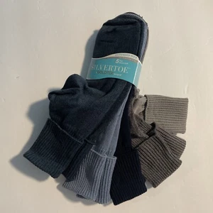 5 pares de calcetines de tamaño extendido 8-13 punta dorada punta plateada puño calcetines hombres nuevos - Imagen 1 de 4