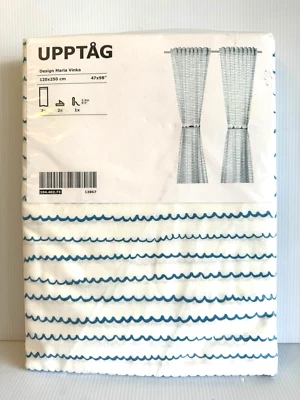 IKEA Kids Curtains UPPTAG ~ 2 Panels Semi Sheer 47" x 98" ~ Nautical Theme ~ NEW - Image 1 of 3