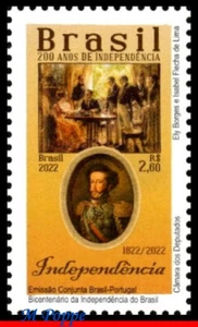 22-09 BRAZIL 2022 BICENTENARY INDENPENDENCE, ISSUED WITH PORTUGAL, D.PEDRO I MNH - Picture 1 of 2