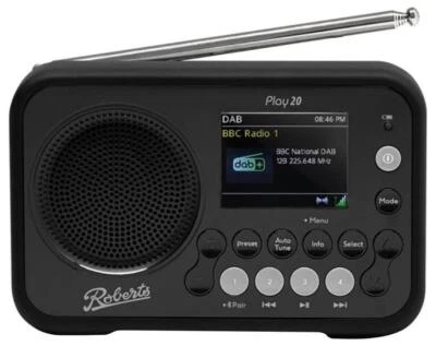 Play 20 Digital DAB / DAB+ / FM RDS Portable Radio with Bluetooth Black PLAY20BK - Image 1 of 4