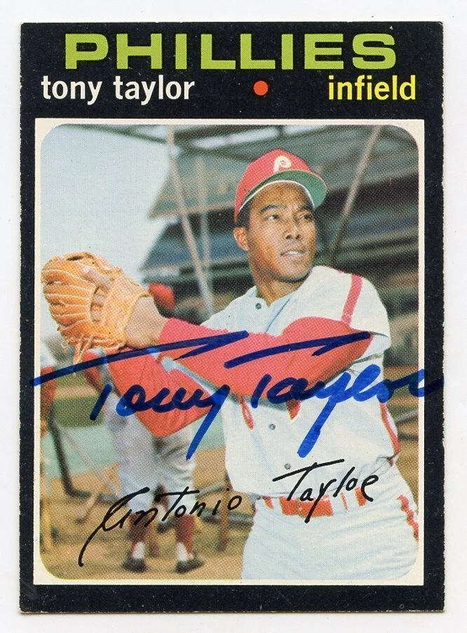 TONY TAYLOR  Signed 1971 Topps #246 Phillies  Guaranteed Authentic KOA - Image 1 of 1