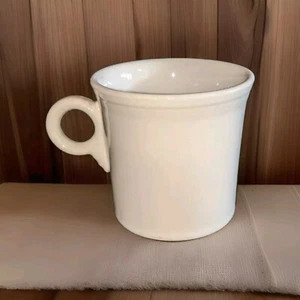 Vtg Homer Laughlin HLC FIESTA WARE USA White Coffee Mug Cup Embossed Mark Ring - Picture 1 of 12