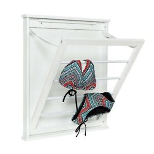 Honey-Can-Do Dry Rack White Single Folds Flat Wall Mount 23 in. W x 27.25 in. H