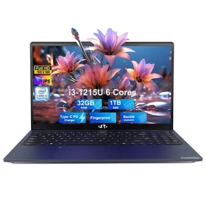NIMO 15.6 Laptop, i3-1215U, 32GB RAM 1TB SSD Backlit KB Fingerprint Blue - Picture 1 of 7
