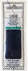 Hilo de bordado a mano Madeira 100% SEDA PURA 1008 AZUL 4 hilos 5,5 yardas - Imagen 1 de 1