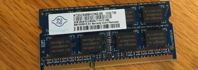 Nanya 4GB (2x2GB) 2Rx8 PC3-10600S DDR3 (NT2GC64B8HCONS-CG) Laptop ram - Image 1 of 2