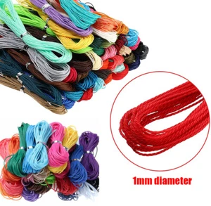 10mx 1mm Waxed Cotton Thread Cord Beading Macrame String Bracelet Necklace DIY - Picture 1 of 18