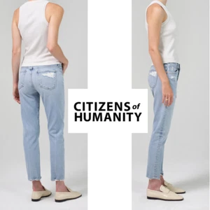 NWOT Citizens of Humanity Emerson Slim Boyfriend Cropped Jean in Slushie - Picture 1 of 14