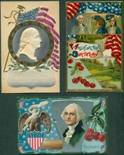 GEORGE WASHINGTON POSTCARDS, 7 DIFFERENT, Colorful, many embossed!