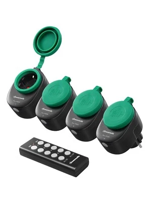 DEWENWILS Funksteckdosen mit Fernbedienung Aussen, 4er Steckdosen mit Fernbedien