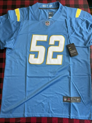 NFL Los Angeles Chargers #52 Khalil Mack Blue stitched Football Jersey Mens XL Cover