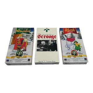 3 VTG SEALED VHS Christmas Tapes - Scrooge - Silent Night - Good King Wenceslas - Bild 1 von 5
