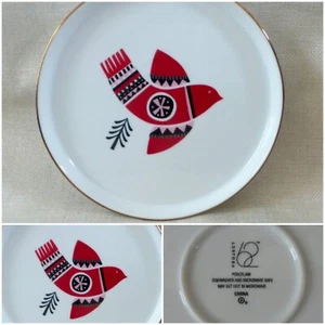 PROJECT 62 Vacaciones Navidad Aperitivo Plato CARDINAL BIRD Porcelana 7" - Imagen 1 de 6