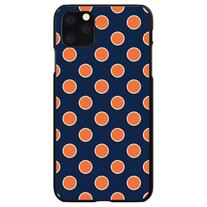 Hard Case Cover for iPhone / Samsung Galaxy Navy Orange White Polka Dots - Picture 1 of 38