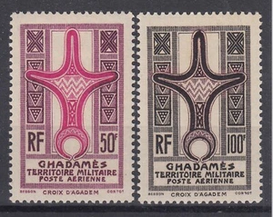 GHADAMES POSTE AERIENNE CROIX D'AGADEM N° 1/2 NEUFS * GOMME TRACE DE CHARNIERE - Picture 1 of 2