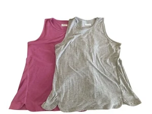 Lot of 2 Columbia Womens Omni-Wick Sleeveless Tank Tops XL/16 Light Gray & Fucia - Picture 1 of 10