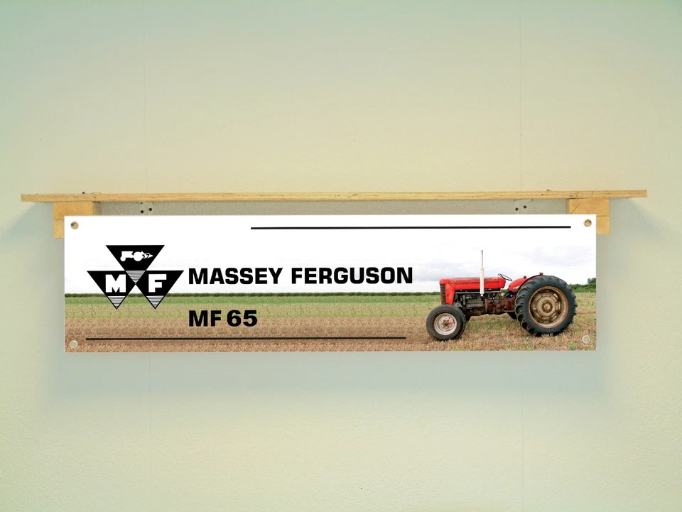 HALCYON AUTOMOTIVE Massey Ferguson 65 Banner Oldtimer Traktor Schuppen Werkstatt Wand Display