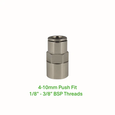 Female Stud Pneumatic Push-In Fittings For Air Hose  4, 6, 8, 10mm - Image 1 of 3