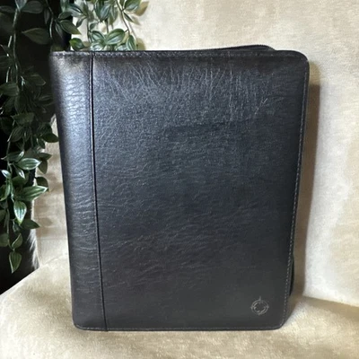 Franklin Covey CL Tyler кожаная молния 7 кольцо классический размер переплет черный приборной панели - Изображение 1 из 4