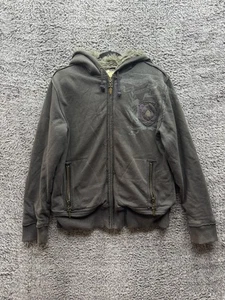 Vintage Y2K American Rag Cie Shearling Hood Full Zip Jacket Brown Mens Size M - Picture 1 of 14