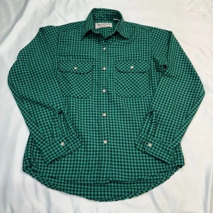 Vintage Gander Mountain Quiet + grün schwarz Flanellhemd Herren S hergestellt in den USA - Bild 1 von 5