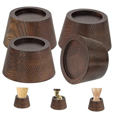 Подставки для кровати (комплект из 4) мебельные подъемники деревянные 4 шт. - 2 дюйма высота ореховый цвет - Изображение 1 из 4