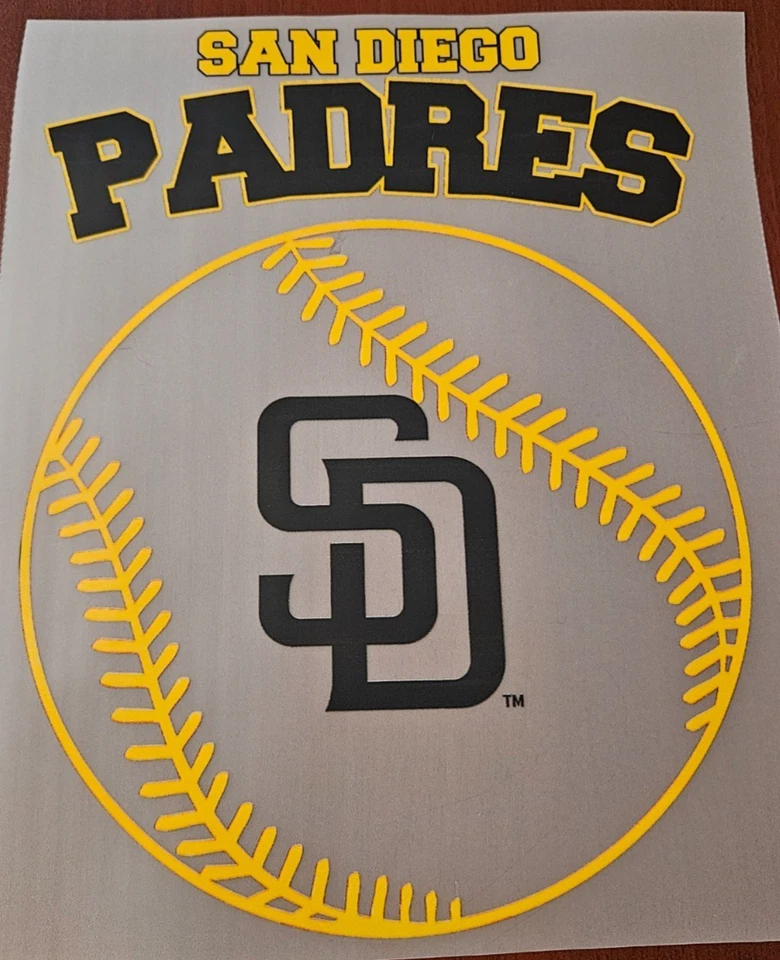 San Diego Padres Colorful 8" DTF Heat Transfer Iron On FREE Shipping (C2/5) - Image 1 of 1