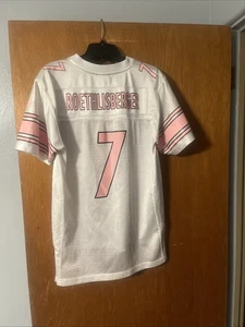 Ben Roethlisberger Reebok Steelers weiß/pink Mädchen Replica Trikot Jugend Gr. XL - Bild 1 von 4