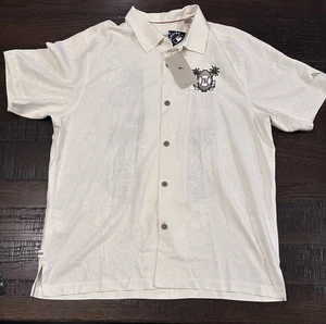 TOMMY BAHAMA RICAMATO MLB LOS ANGELES ANGELS MLB BUTTON UP L NUOVO CON ETICHETTE 🔥 100% seta - Foto 1 di 6