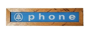 Vintage Bell System Glass Public Telephone Phone Booth Payphone Sign - Picture 1 of 6