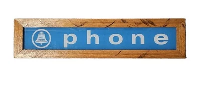 Vintage Bell System Glass Public Telephone Phone Booth Payphone Sign - Image 1 of 4